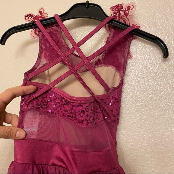 WEISSMAN Dance Costume hot pink Can't Help Falling In Love 11387 child SC 6 - Picture 6 of 13